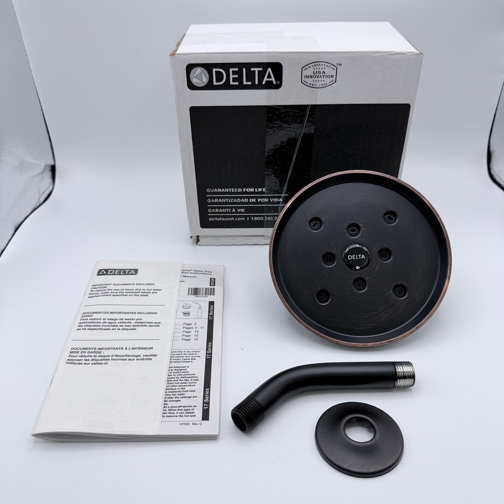 Delta H2Okinetic Raincan Shower Head Venetian Bronze RP70175 Wall Mount PFD